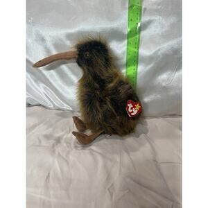 TY Beanie Buddy "Beak the kiwi" 1998 Beanbag Plush Stuffed Animal Made in Korea